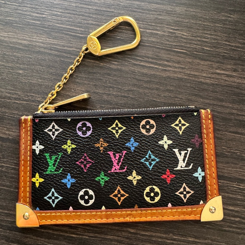 Louis Vuitton Black Multicolor Monogram Key Pouch - Picture 2 of 4
